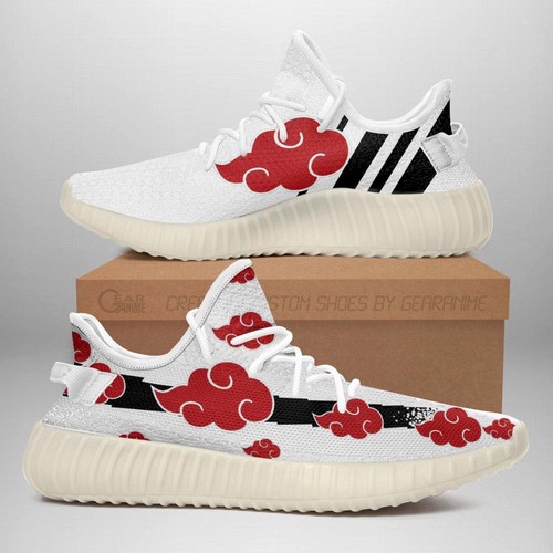 Best Akatsuki Cloud Yeezy Shoes White Naruto Anime Sneakers For Sale