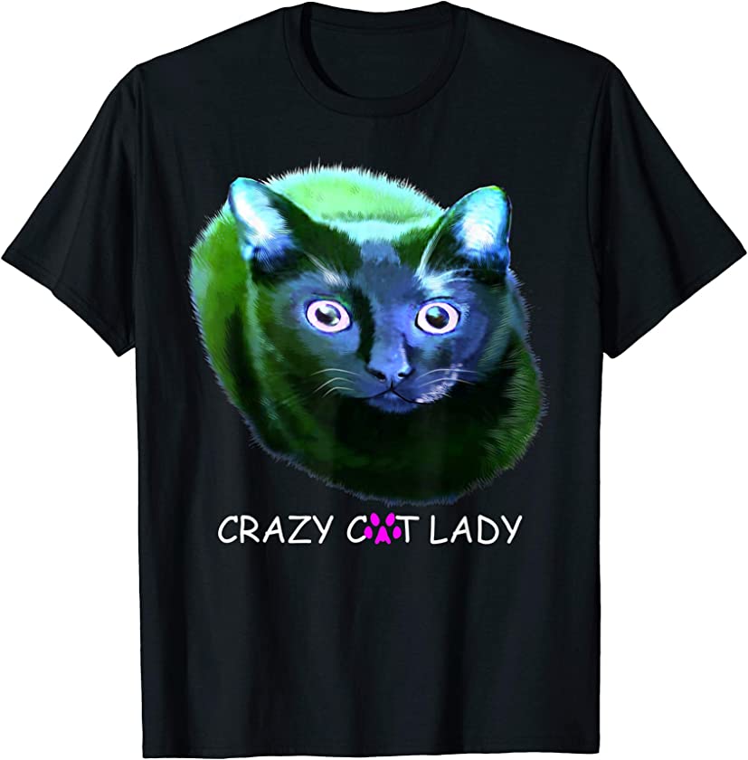 Colorful Crazy Bombay Cat Lady Funny Kitty Kitten Lover Gift T-Shirt