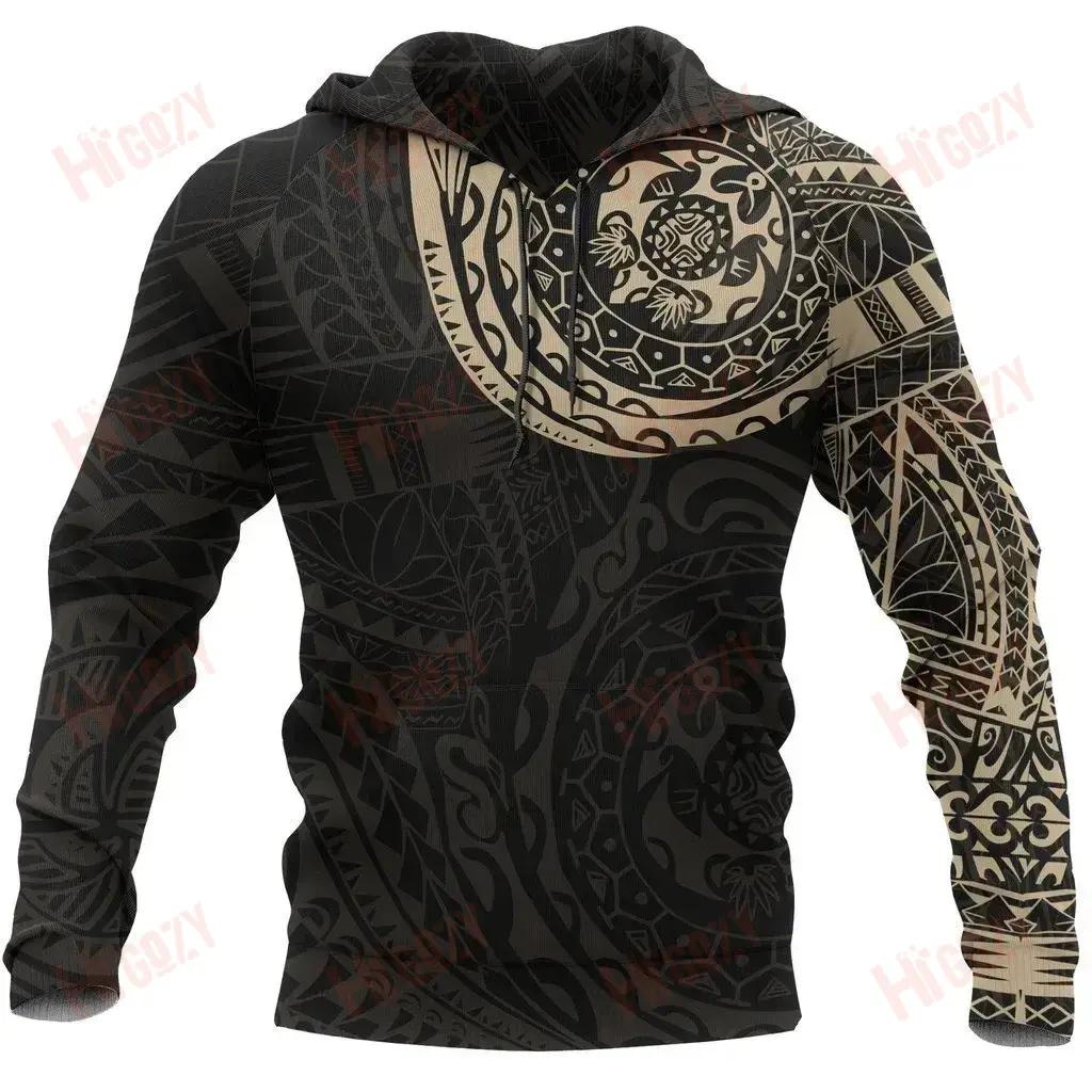 Polynesian Tattoo Style Hoodies Apparel Sweatshirt Graphic Hoodies, 3D Hoodies For Men Donuink Store