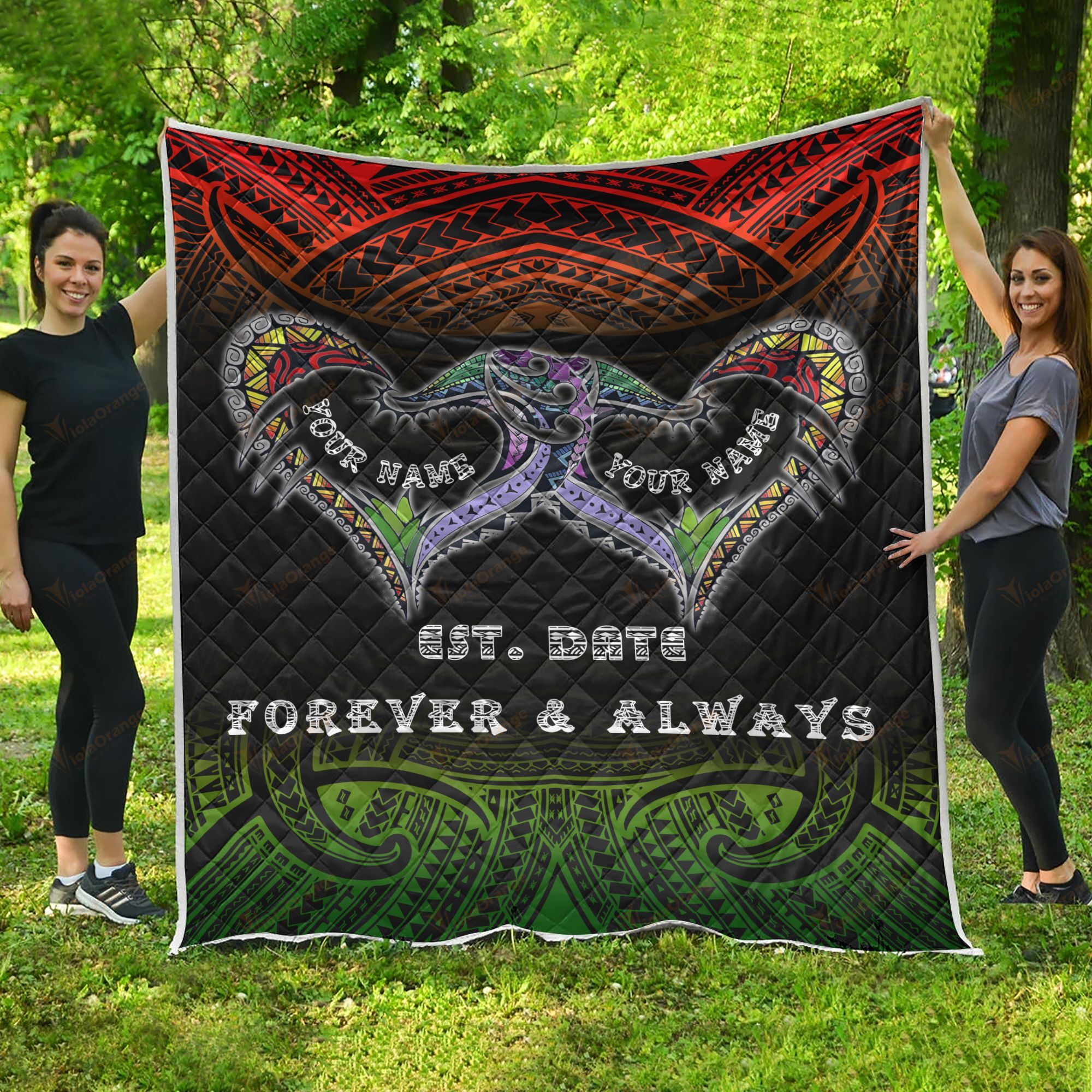 Valentine Polynesian Blanket – Personalized HT070101