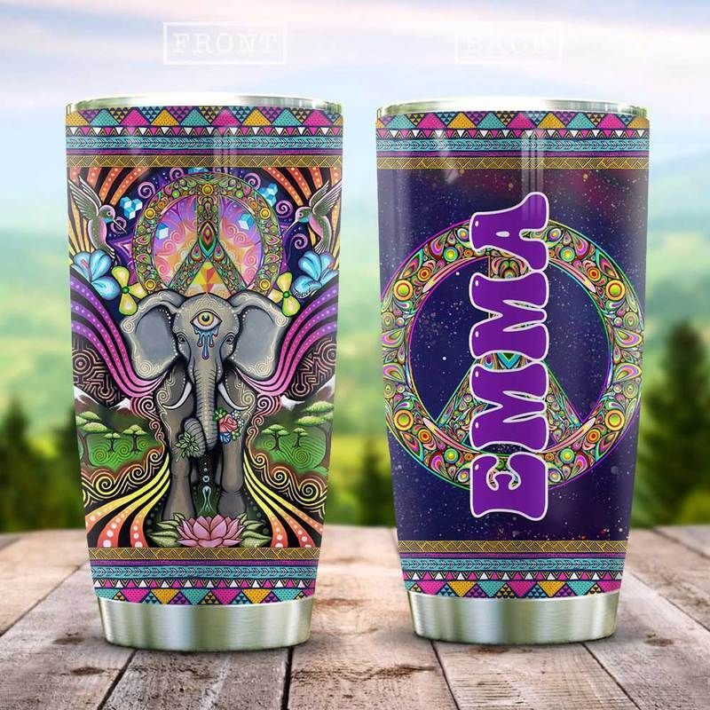 Blueztumbler Elephant Doodle Hippie Stainless Steel  Cup