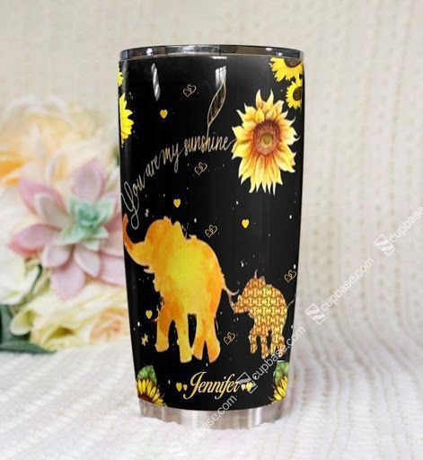 To My Daughter You Are My Sunshine Elephant Ver Personalized Stainless Steel Stainless Steel Tumbler Customize Name, Text, Number Doedm