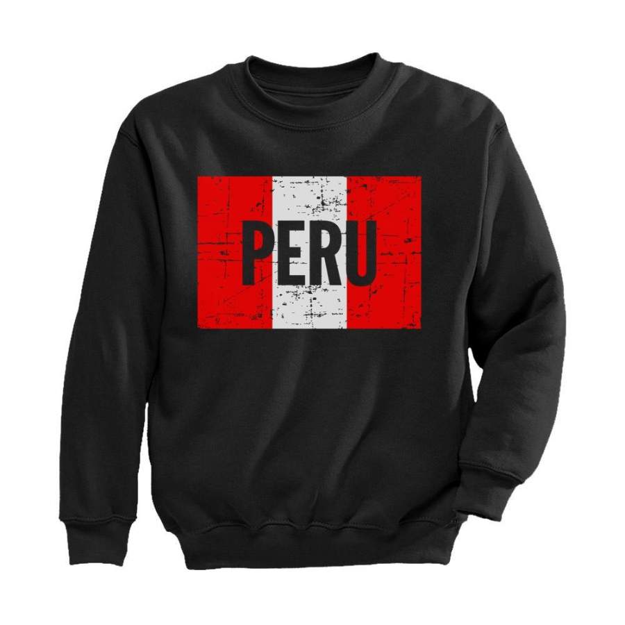 Peru Vintage Flag Youth Kids Sweatshirt