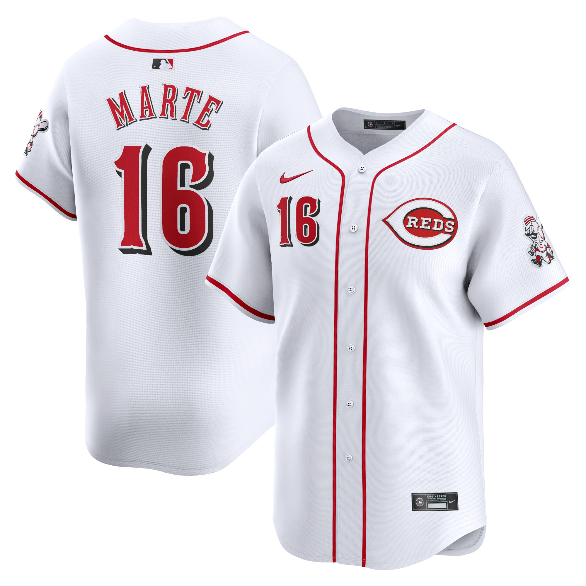 Noelvi Marte Cincinnati Reds Home Limited Player Jersey – White