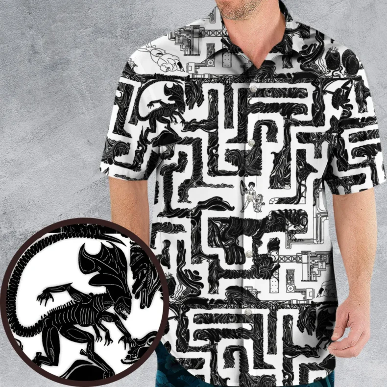 Xenomorph Alien Maze Hawaiian Shirt