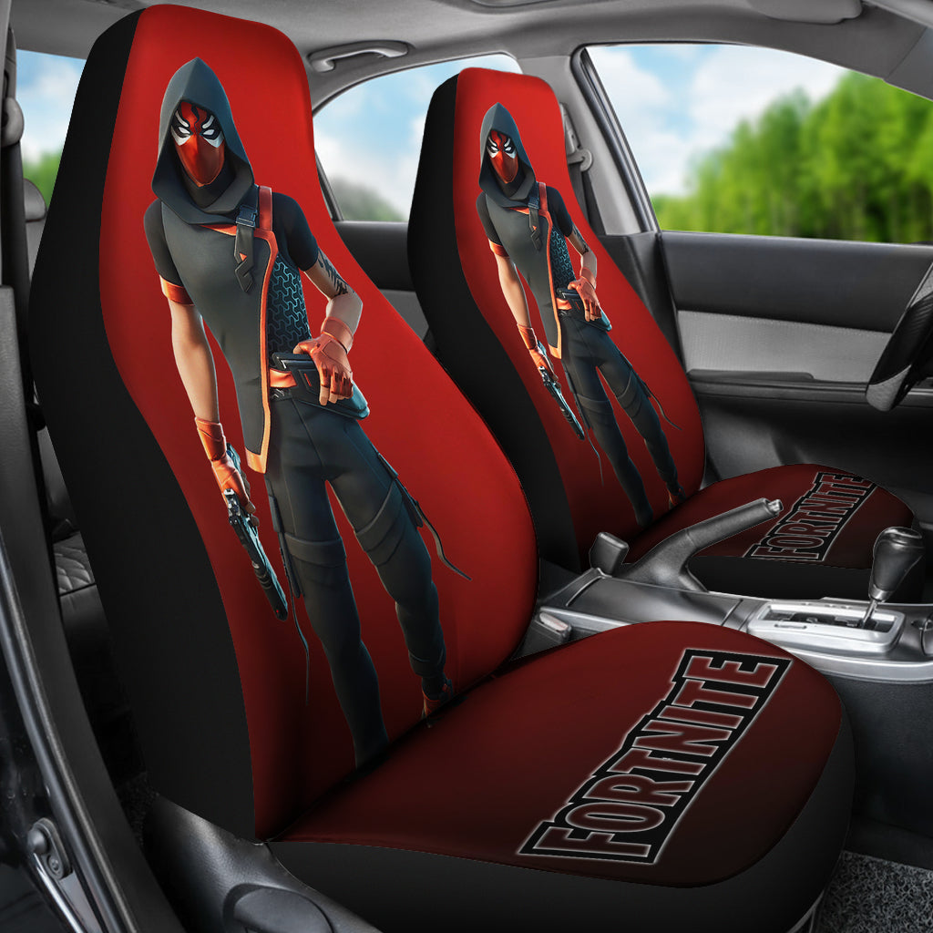 Fortnite Game Car Seat Covers Buscador Seeker Skin Outfit Dark Red