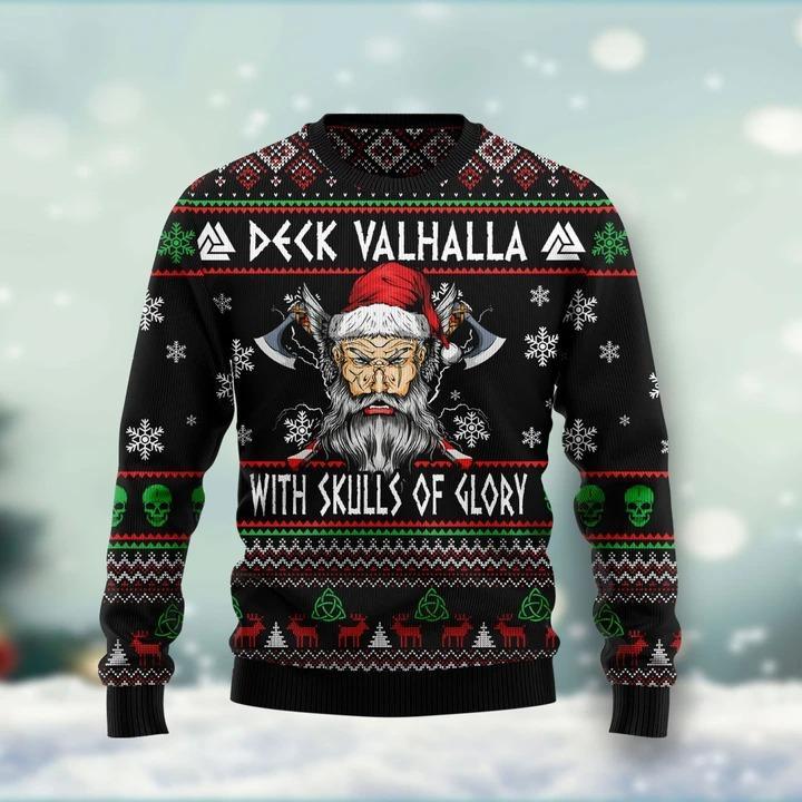 Viking Deck Valhalla Ugly Christmas Sweater | Unisex | Adult | US3106