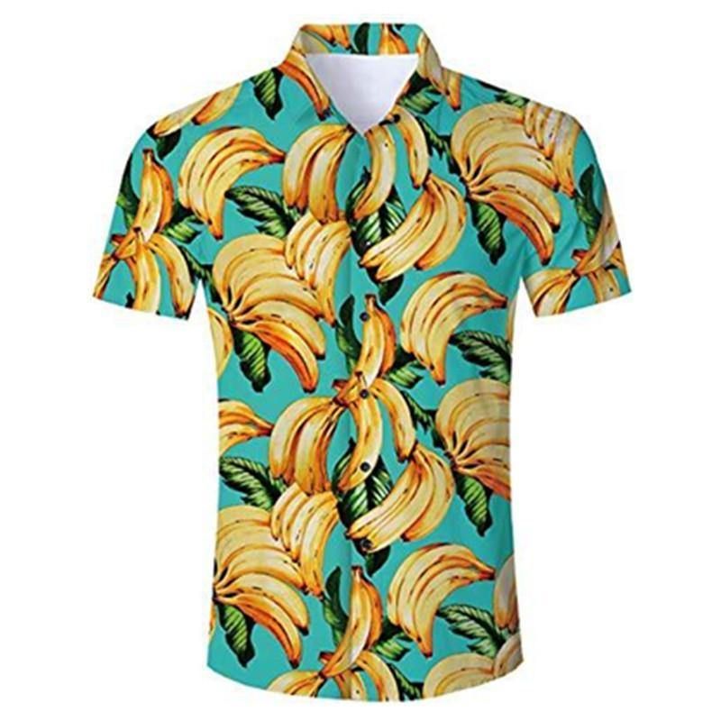 Shop MenS Hawaiian Shirt Green Banana - Pinotee Store