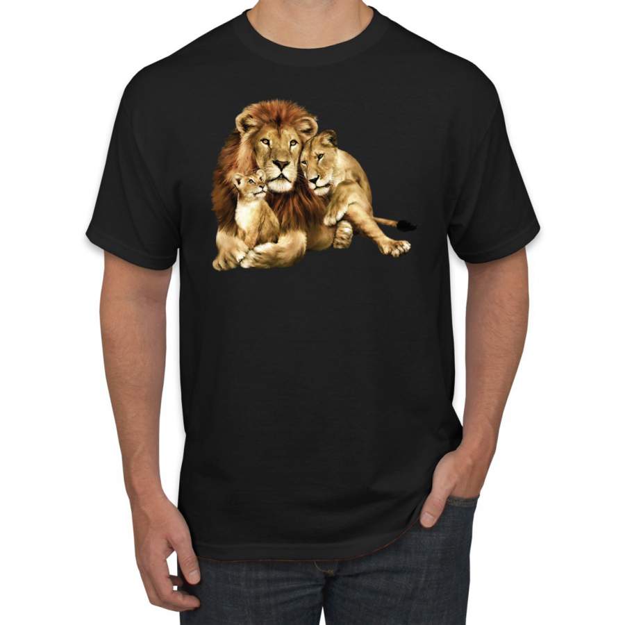 Wild African Lion Family Animal Lover Graphic T-Shirt