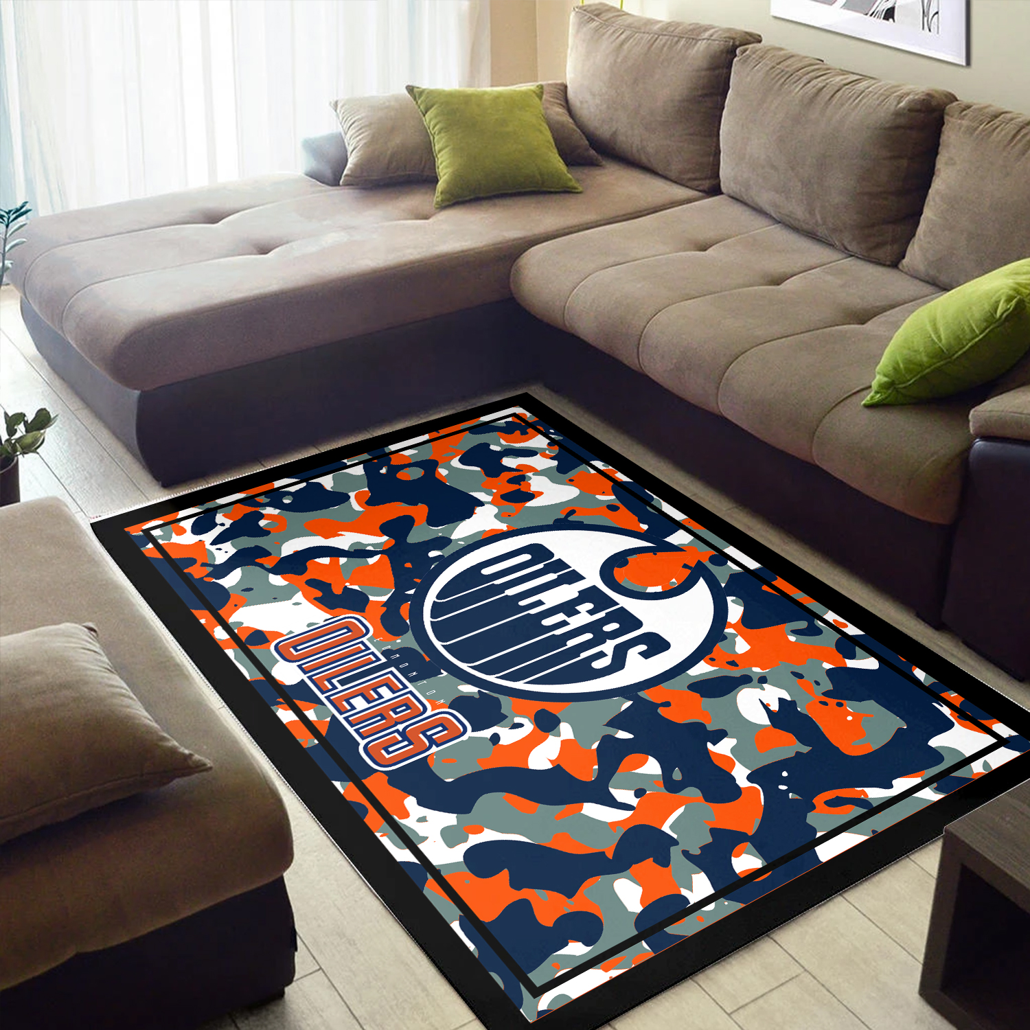 Edmonton Oilers Camouflage Area Rug