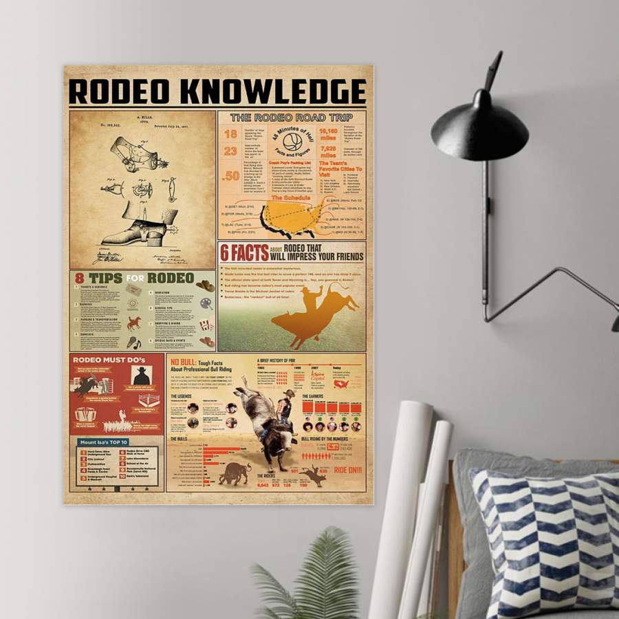 Rodeo Knowledge   Unique Custom Design  Poster  Gift  For Rodeo Lovers