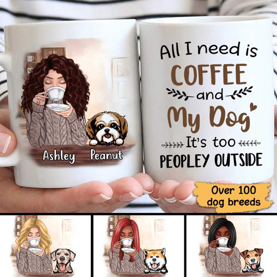 Run On Coffee And Dogs Personalized Mug