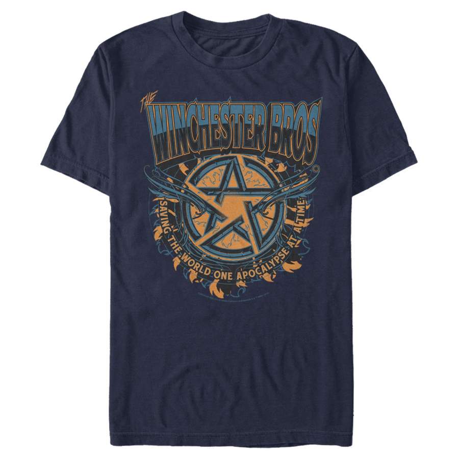 Supernatural Men’s Winchester Bros Pentagram  T Shirt