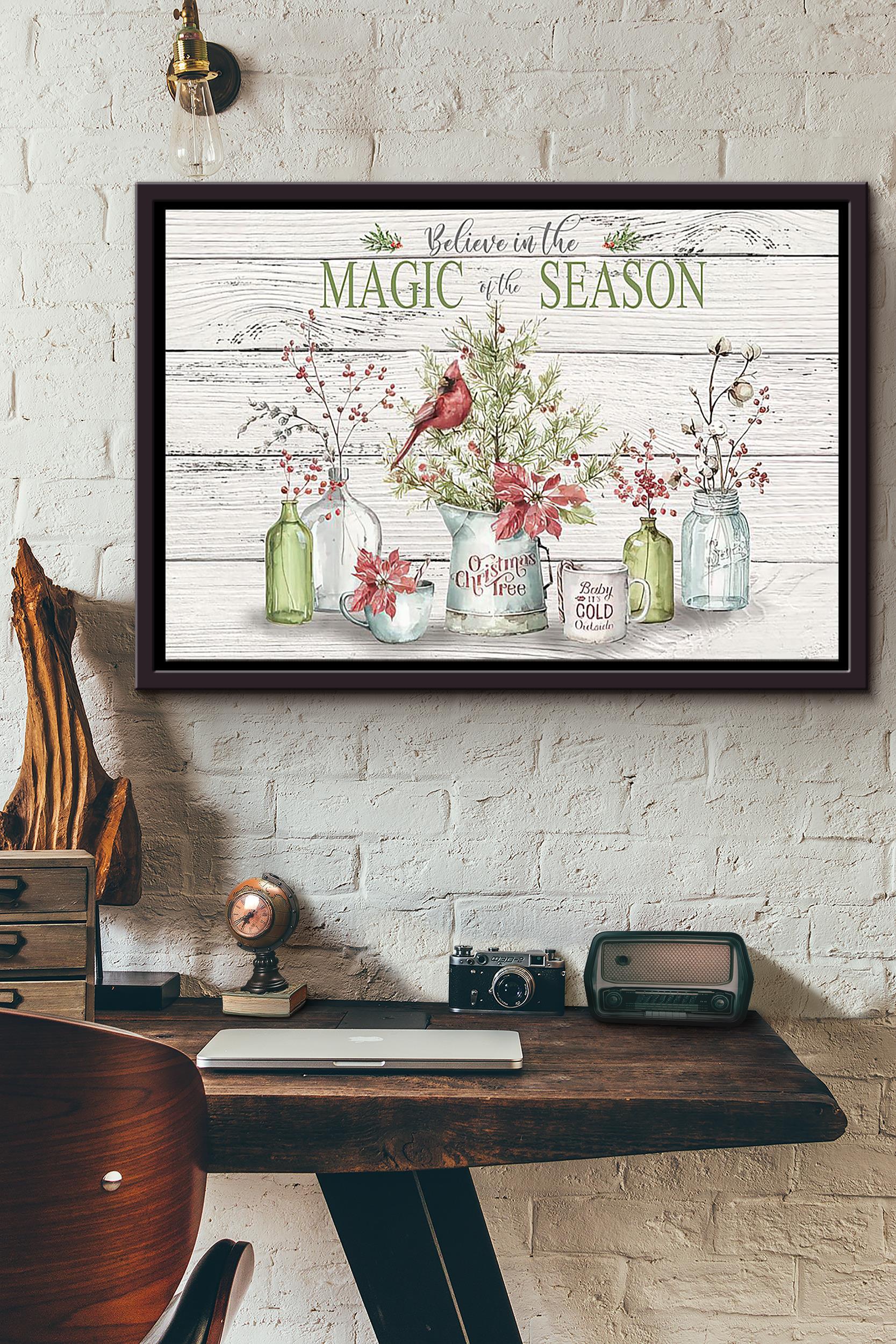 Flower Believe In The Magic Of The Season Poster N Framed Matte Canvas