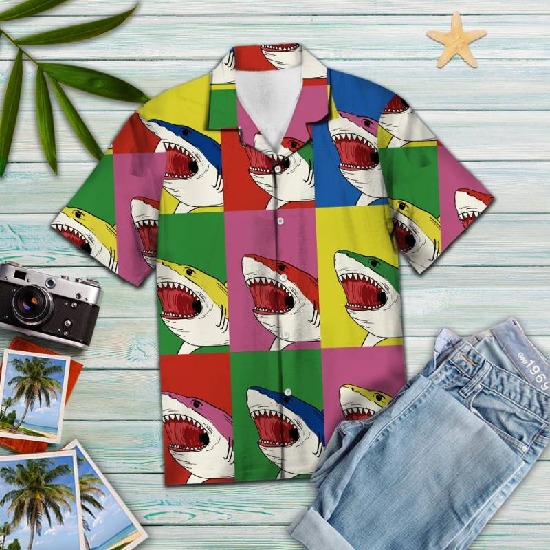 Shark Color Group Hawaii Shirt Ha80243