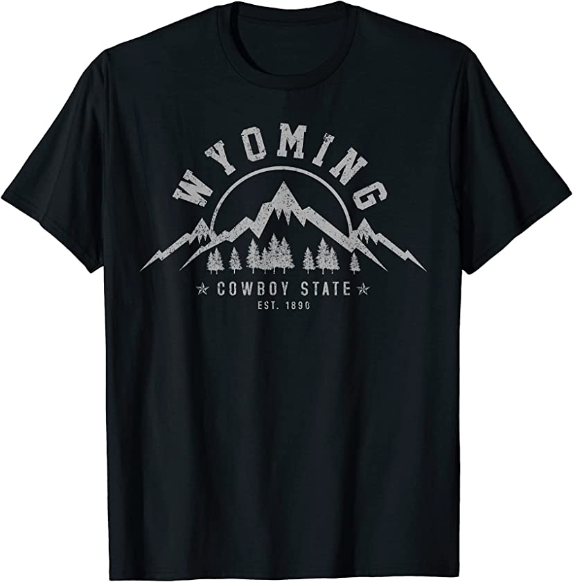 Wyoming The Cowboy State Est. 1890 Vintage Mountains Gift T-Shirt