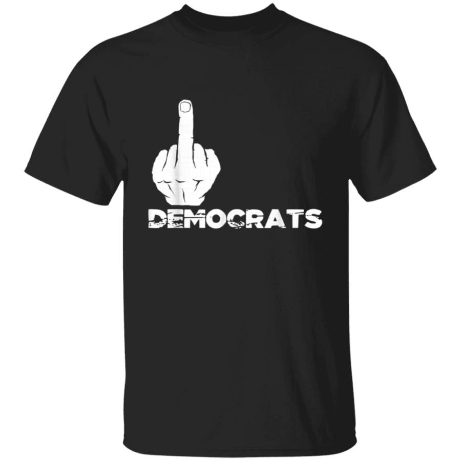 Fun Middle Finger I Hate Democrats T-Shirt