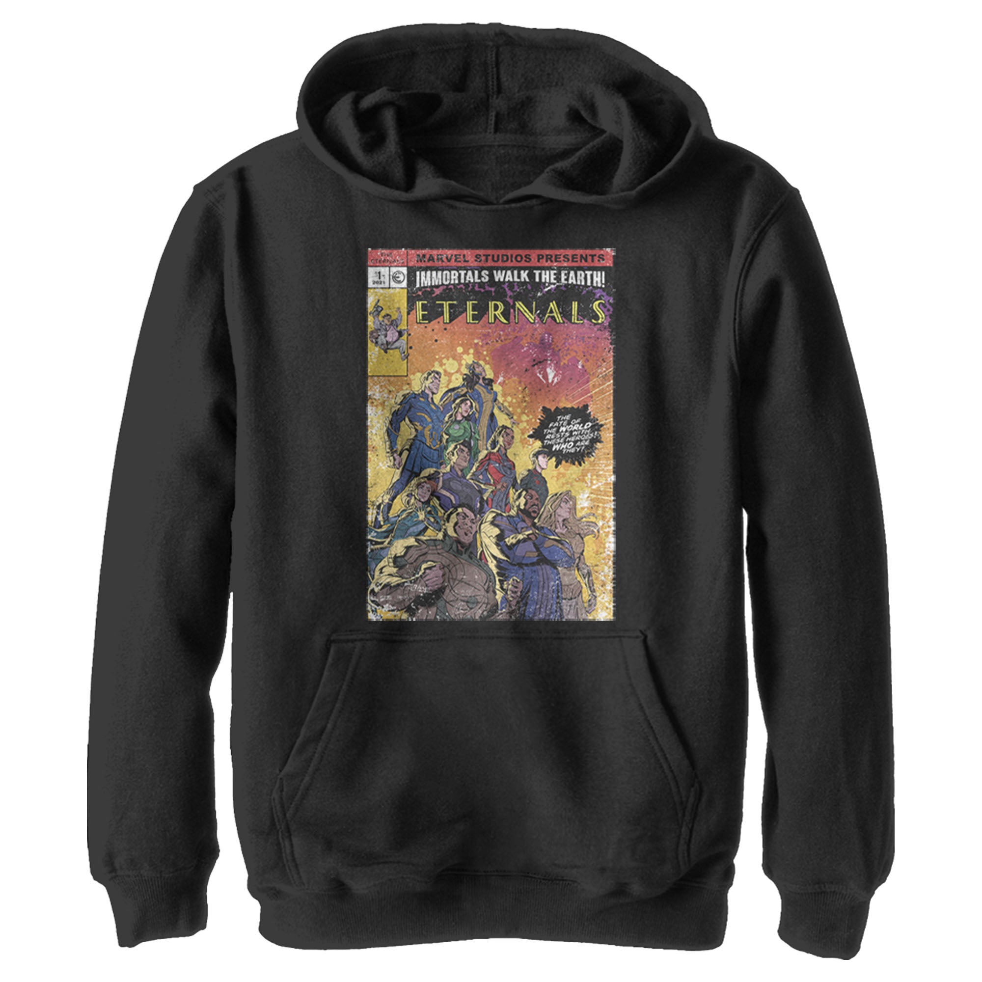 Boy’S Marvel Eternals Retro Group Comic Book Cover Pull Over Hoodie