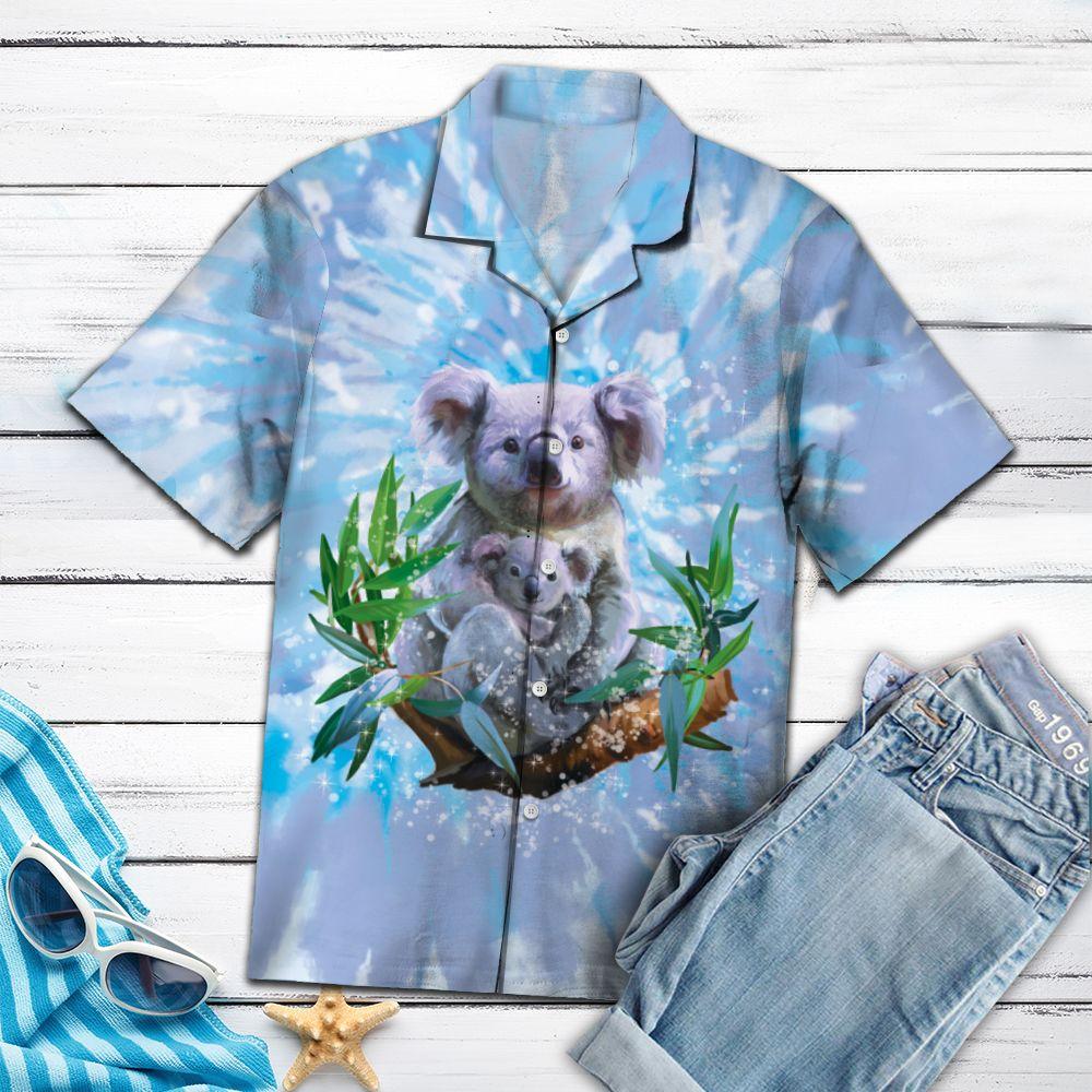 Koala Blue Tie Dye Hawaii Shirt For Hawaii Aloha Ha8984