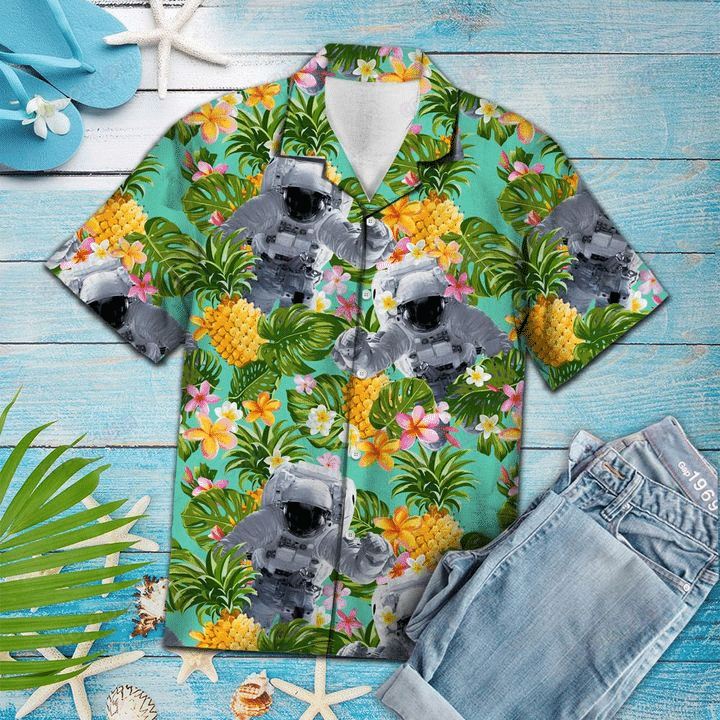 Tropical Pineapple Astronaut Hawaiian Shirt Ha67381