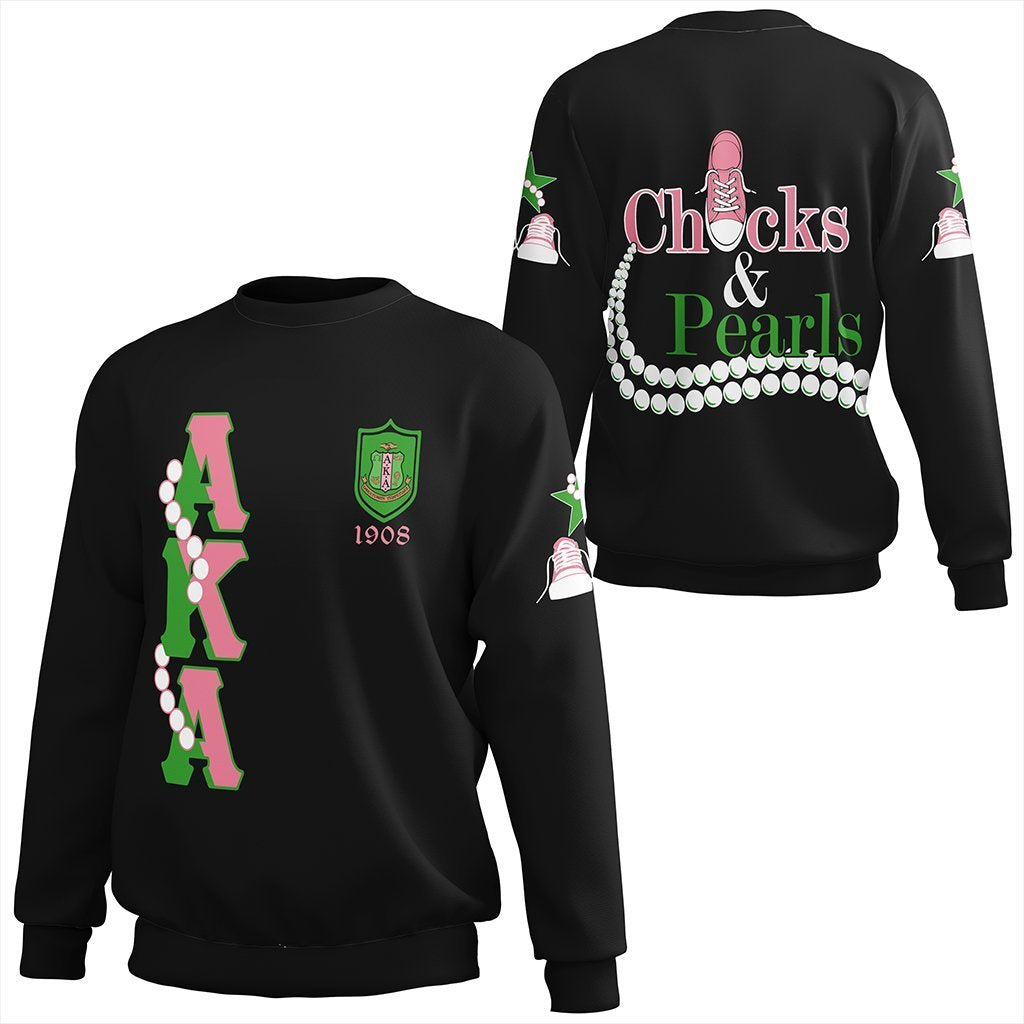 Greek Life Sweatshirt – Alpha Kappa Alpha Pearls K.H Chucks And Pearls Sweatshirt J0