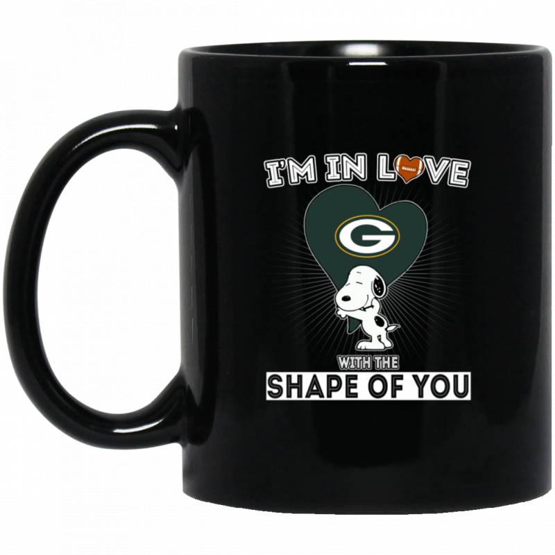 Green Bay Packers Snoopy Tea Mug Coffee Mug I’m In Love With The Shape Of You