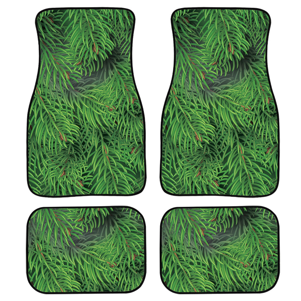 Christmas Tree Branches Print Front And Back Car Floor Mats, Front Car Mat