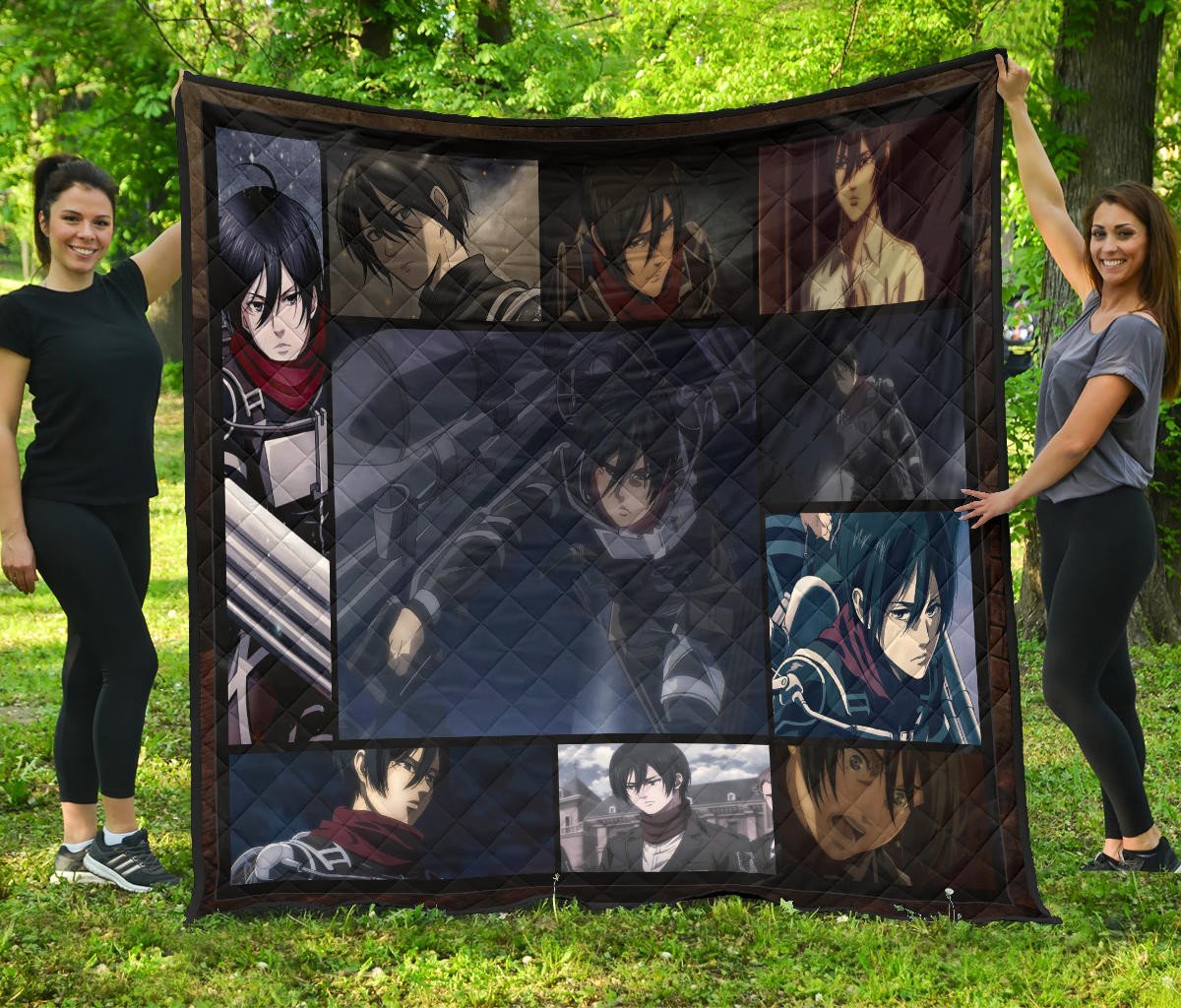 Mikasa Ackerman Attack On Titan Premium Quilt Blanket Anime Home Decor Custom For Fans Na031803