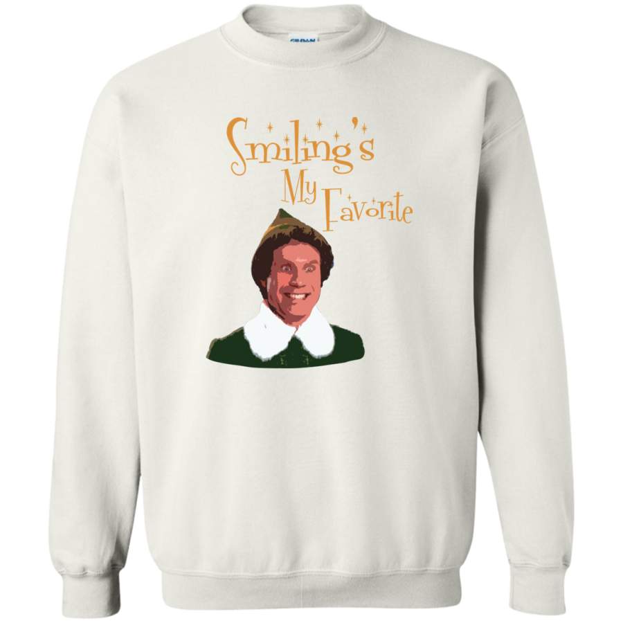 AGR Buddy The Elf – Smiling’s My Favorite Crewneck Pullover Sweatshirt