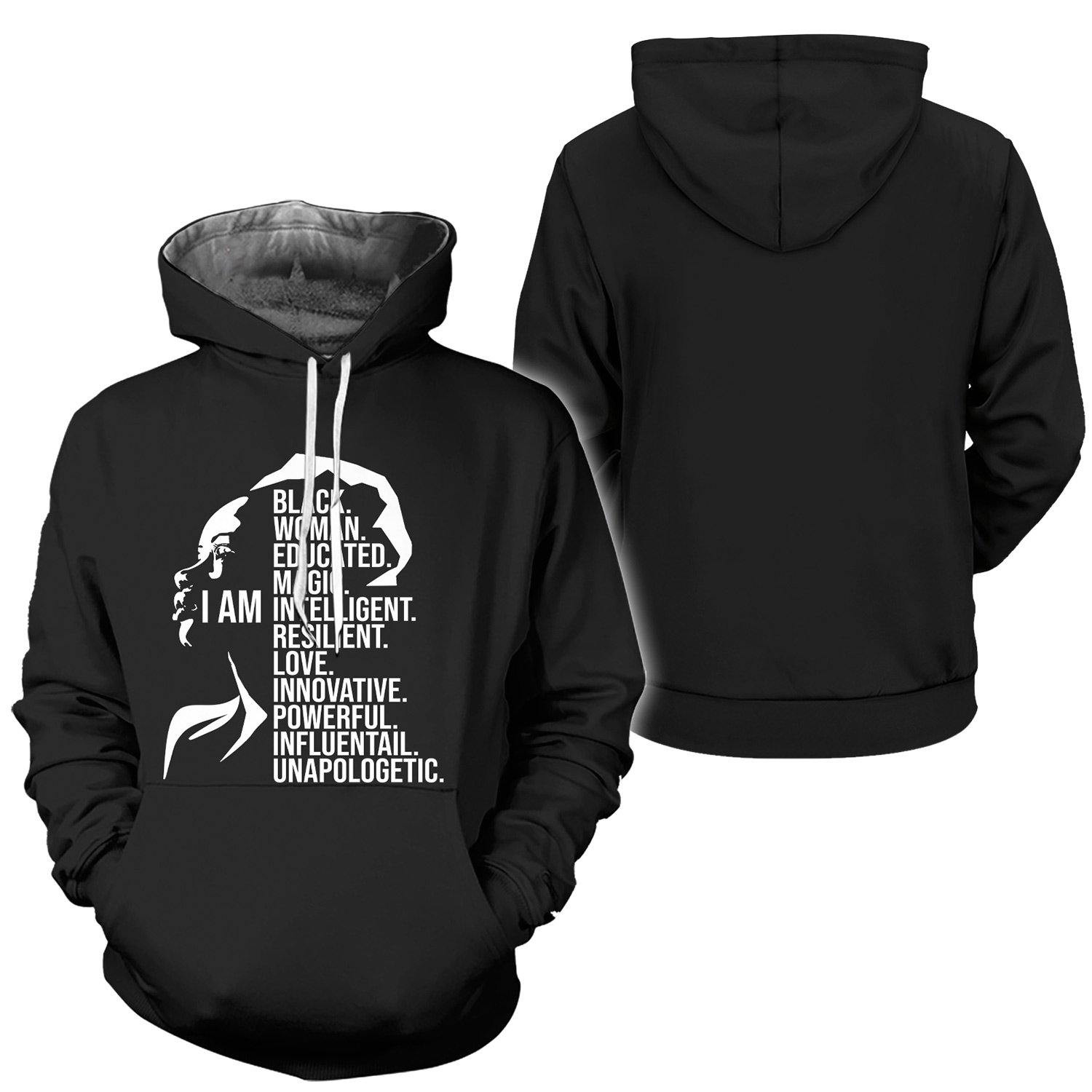 I Am Black Powerful Women 2 Hoodie For Men And Women