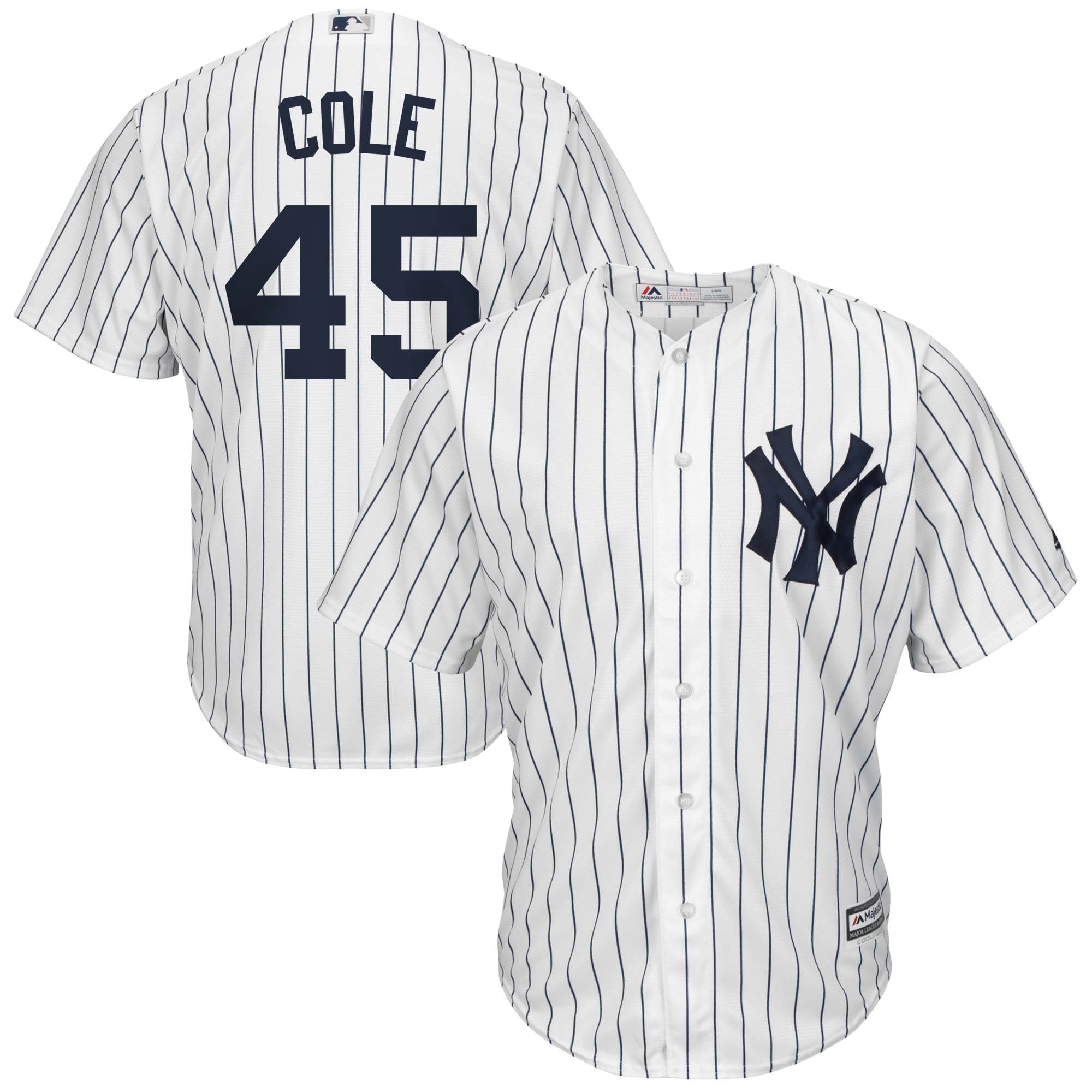 Men’s New York Yankees Gerrit Cole White/Navy Big & Tall Player Jersey