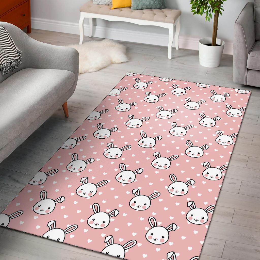 Rabbit Pattern Print Design Rb02 Area Rugs