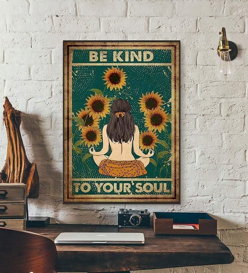 Be Kind To Your Soul Vintage Yoga Matte Canvas