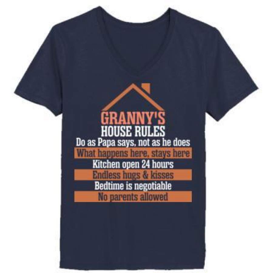 AGR Grannys House Rules – Ladies’ V-Neck T-Shirt