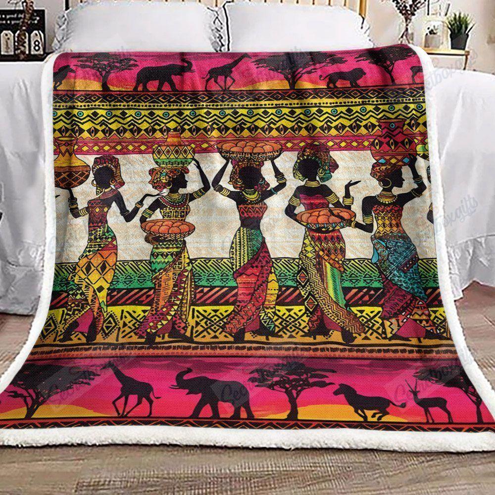 African American Artist African And Animals Art Gs-Cl-Ld2906 Fleece Blanket