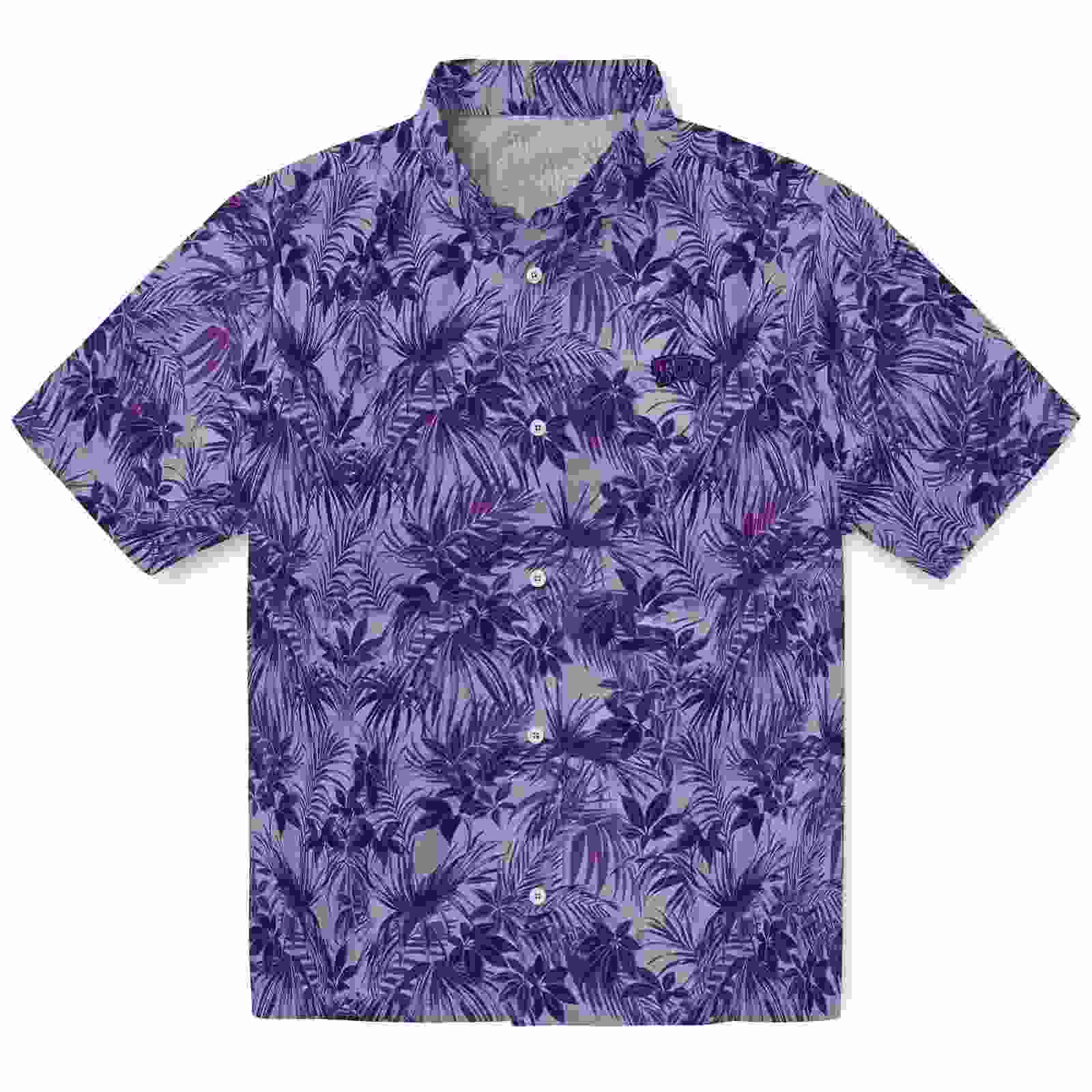 Tcu Horned Frogs Leafy Pattern Purple Hawaiian Shirt