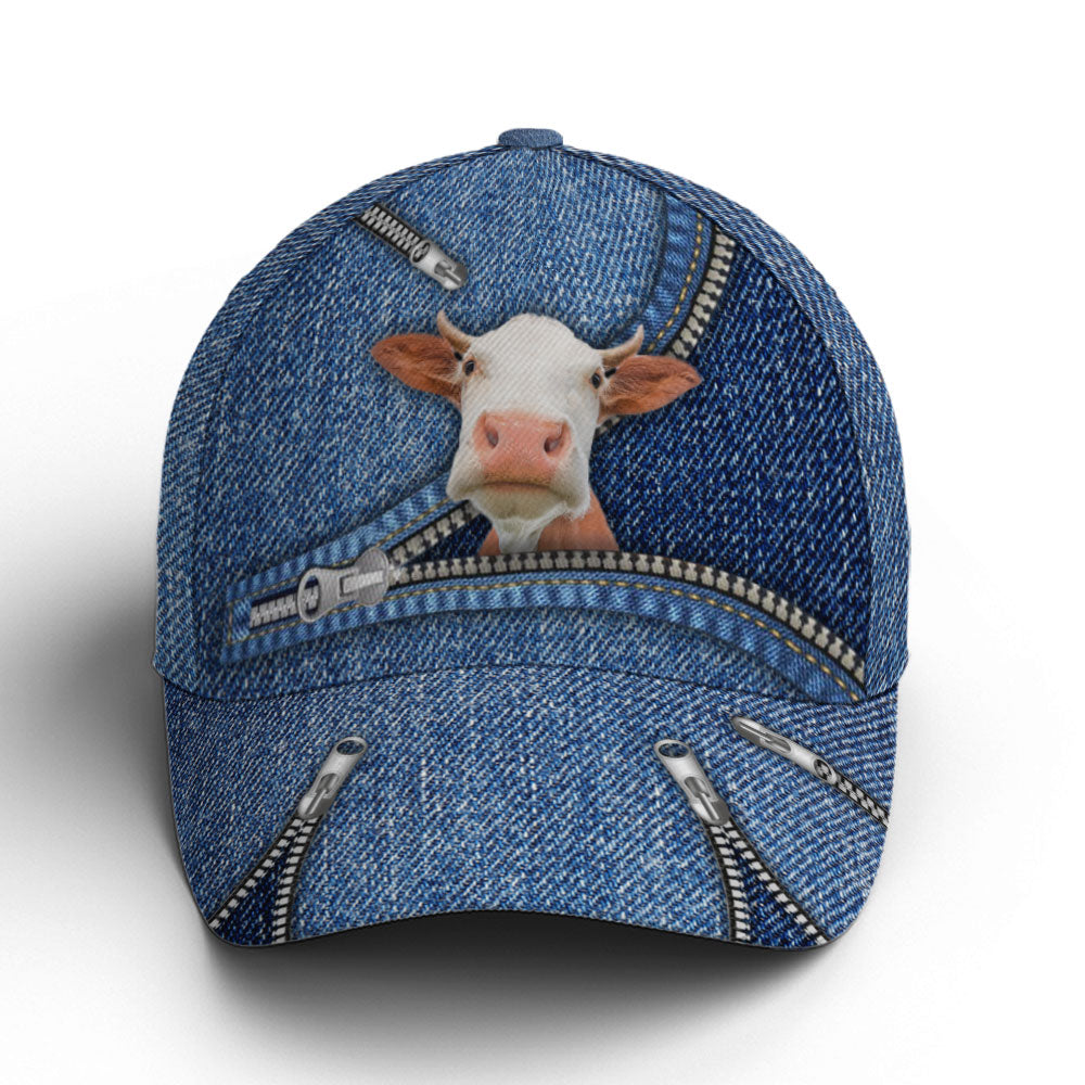 Cow Jean Zipper Style Baseball Cap Coolspod