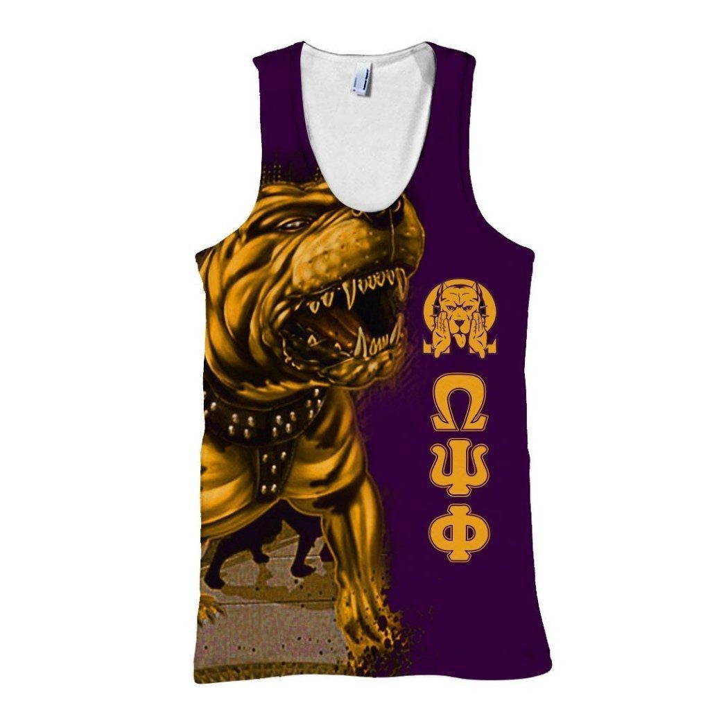 Fraternity Tank Top – Omega Psi Phi Big Golden Bulldog Tank Top