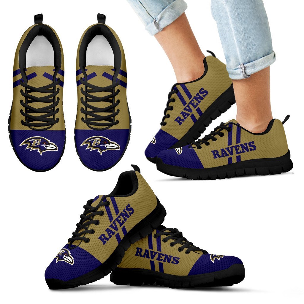 Colorful Line Stripe Baltimore Ravens Sneakers