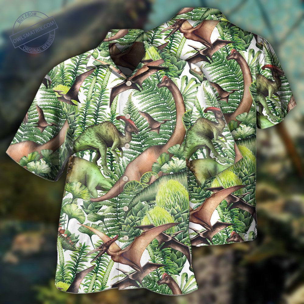 Jurassic Dinosaur Green Style Hawaii Shirt Ha40374