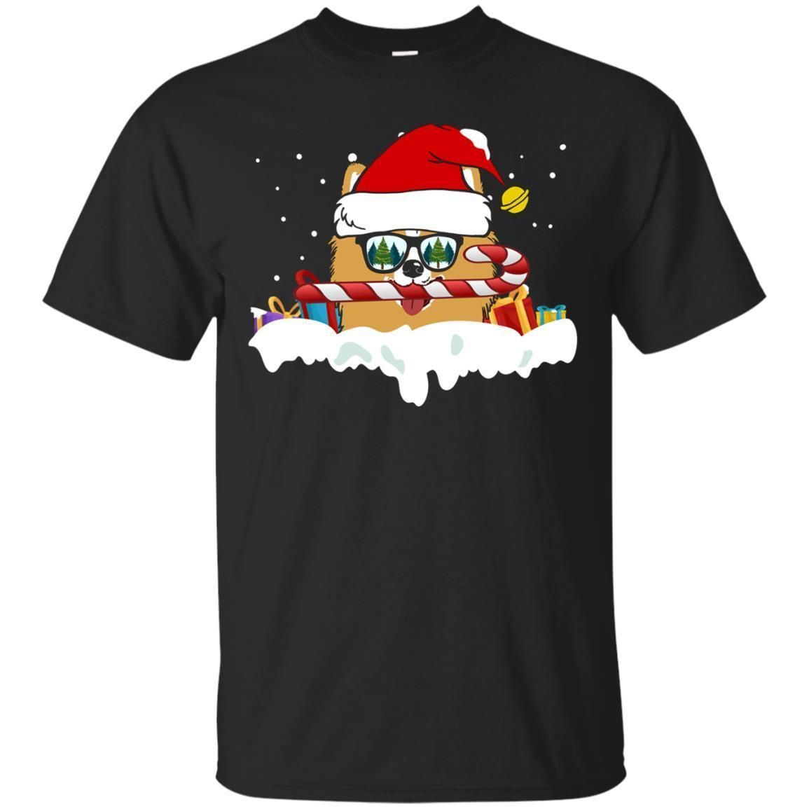 Check out this awesome Santa Candy Cane Pomeranian Christmas Long Sleeve T-shirt