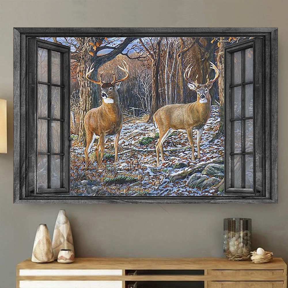 Black Tailed Deer 3D Wall Art Home Decor Gilf Couple Ice Hunting Lover Da0416-Tnt