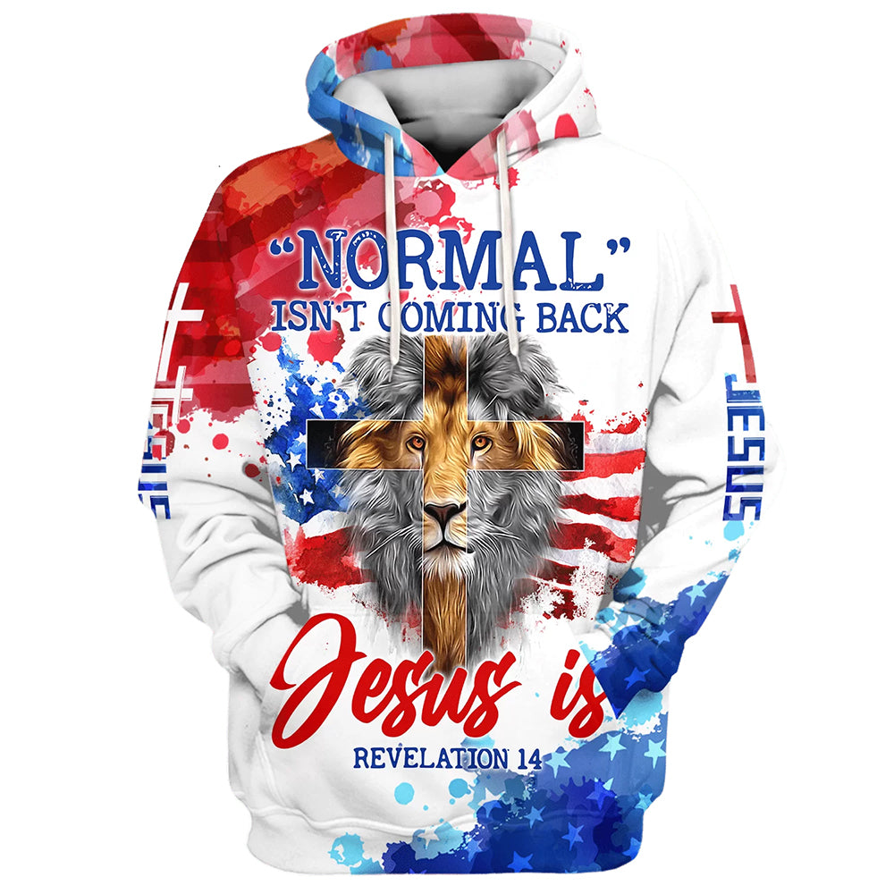 Lion Cross Normal Isnt Coming Back Jesus Is Hoodies Jesus Hoodie Men & Women Christian Hoodie 3D Printed Hoodie