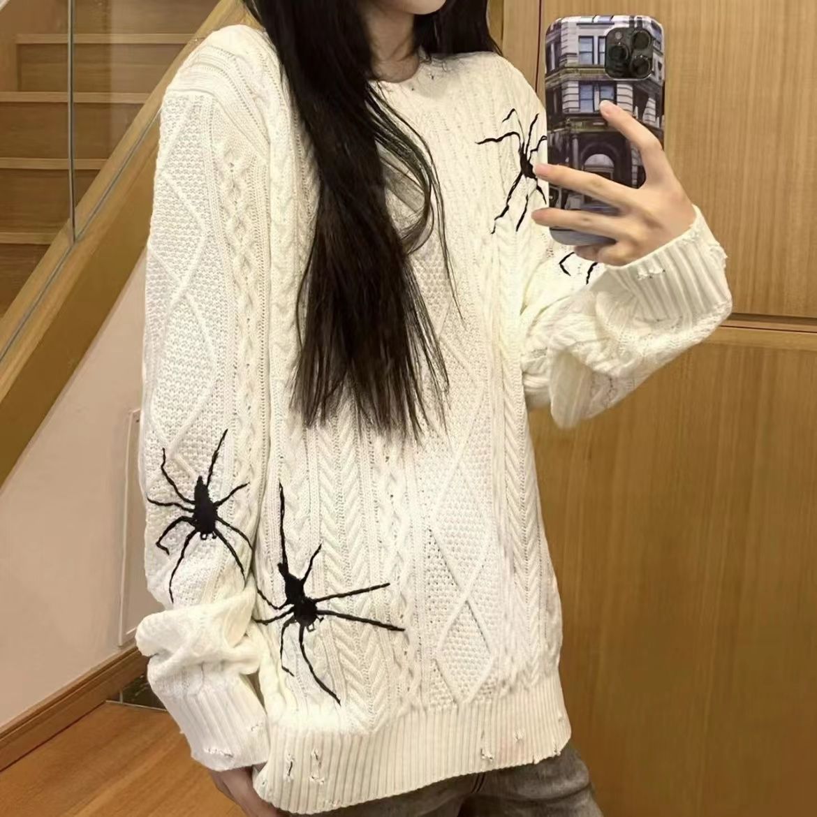 Sweater Women Korean Fashion Winter Clothes Women Oversized Knitted Lady Argyle Crop top Sweater Y2K Top Women 2022 alx