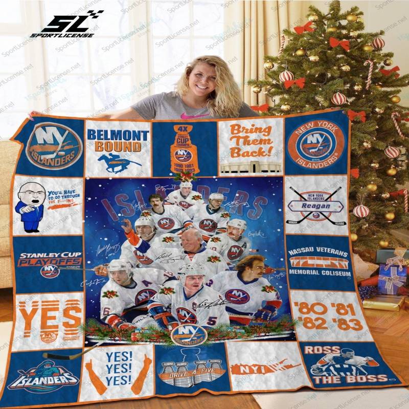 H New York Islanders LG Christmas Quilt Blanket