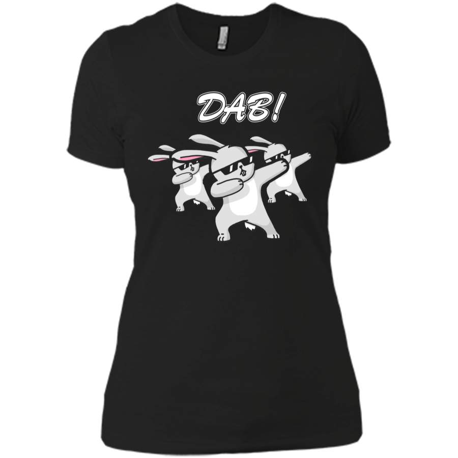 Dabbing Hip Hop Bunny Easter Shirt Dab Rabbit Dance Gift Next Level Ladies Boyfriend Tee