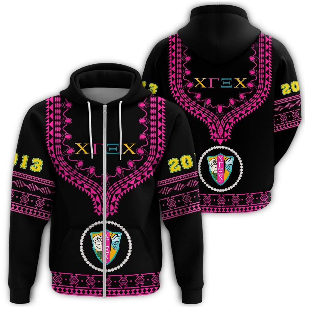 Greek Life Hoodie – Chi Gamma Xi Chi Dashiki Zipper Hoodie – Alva Style