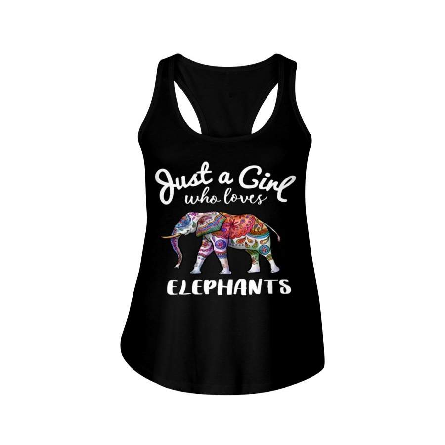 Just A Girl Who Loves Elephants Custom Design Ladies Flowy Tank