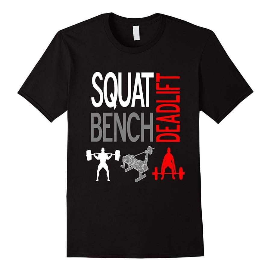 Squat Bench Deadlift T Shirt Gym Weightlifting Tee Men Fashion Cotton T-Shirts