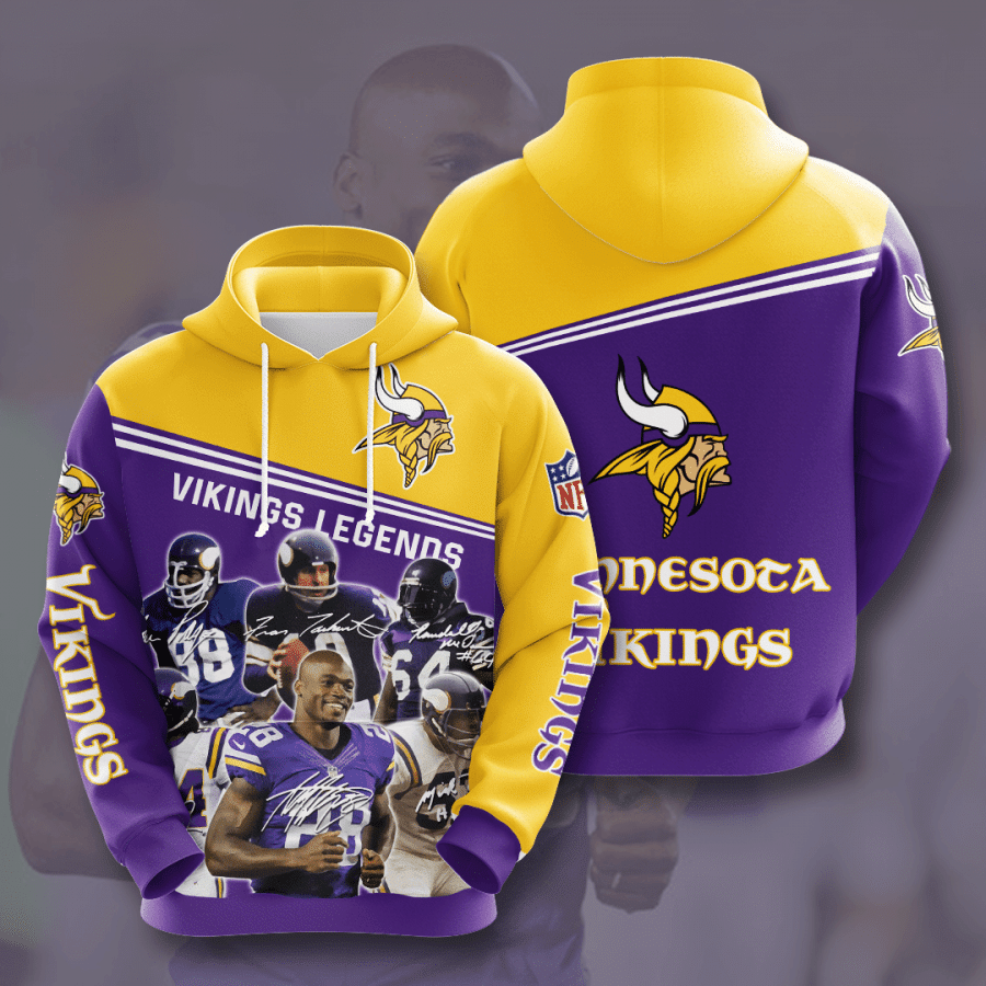 Minnesota Vikings Legends Men and Women 3D Hoodie